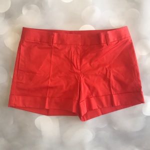 NWOT Express Red/Orange Cuffed Cotton Shorts Sz 12